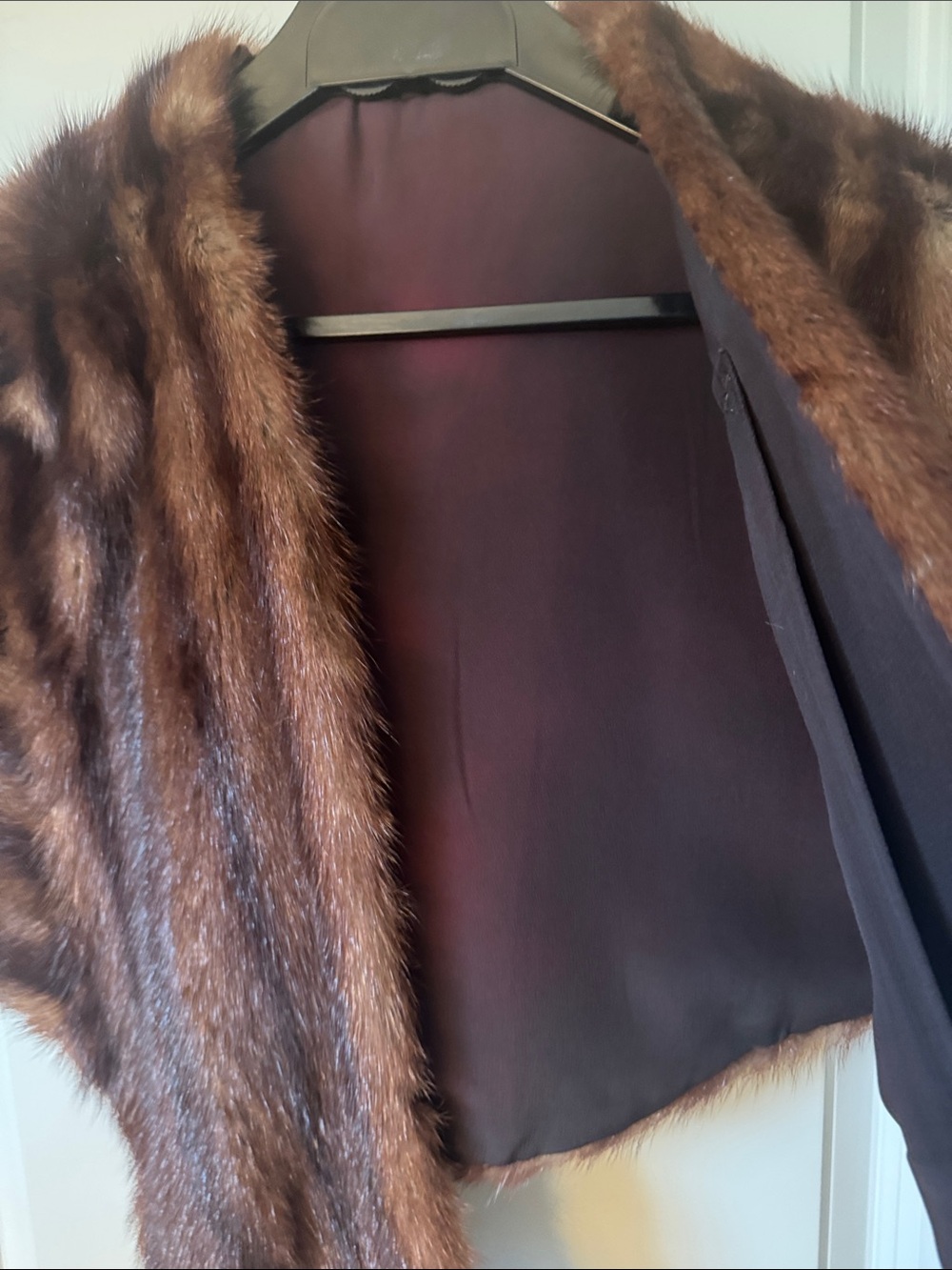 Vintage 50s 60s Mink Fur Shawl Wrap Topper Shrug - Picture 5 of 9